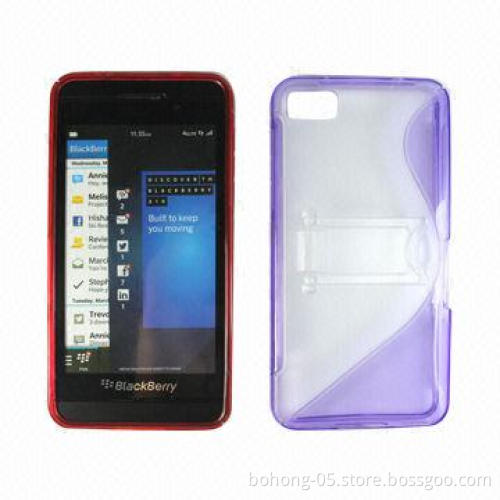Cases for RIM's BlackBerry Z10, Made of TPU+PC, S-shaped stent tpu + PC